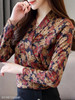 Turtle Neck Print Blouses