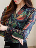 Turtle Neck Print Blouses