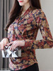 Turtle Neck Print Blouses