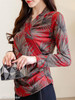 Turtle Neck Print Blouses