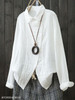 Turn Down Collar Single Breasted Vented Plain Blouses