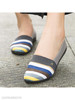 Striped Flat Round Toe Casual Comfort Flats