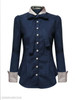 Summer Polyester Women Turn Down Collar Single Breasted Plain Long Sleeve Blouses