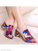 Plain Chunky High Heeled Peep Toe Date Peep-Toe Heels