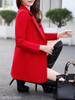 Notch Lapel Single Button Belt Loops Plain Coat