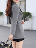 Notch Lapel Single Button Belt Loops Plain Coat