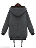 Hooded Zipper Plain Coat