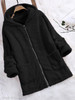 Hooded Zipper Plain Coat