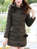 Hooded Plain Quilted Pocket Padded Coat