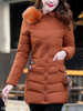 Hooded Plain Quilted Pocket Padded Coat