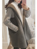 Hooded Pocket Faux Fur Coat Hooded Pocket Faux Fur Coat