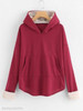 Hooded Kangaroo Pocket Plain Hoodie