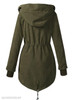Hooded Drawstring Plain Coat