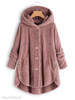 Hooded Decorative Buttons Plain Coat