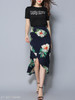 Bowknot Floral Printed Maxi Skirt