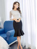Ruffled Hem Fishtail Hem Plain Mermaid Maxi Skirts