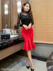 Ruffled Hem Fishtail Hem Plain Mermaid Maxi Skirts