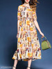 Round Neck Printed Maxi Dress