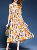 Round Neck Printed Maxi Dress