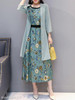 Round Neck Printed Maxi Dress