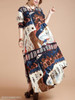 Round Neck Printed Maxi Dress