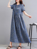 Round Neck Printed Maxi Dress