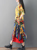 Round Neck Printed Maxi Dress
