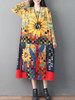 Round Neck Printed Maxi Dress