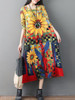 Round Neck Printed Maxi Dress