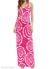 Round Neck Printed Maxi Dress