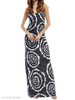 Round Neck Printed Maxi Dress