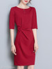 Round Neck Plain Bodycon Dress