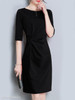 Round Neck Plain Bodycon Dress
