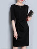 Round Neck Plain Bodycon Dress