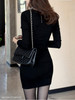 Round Neck Plain Bodycon Dress