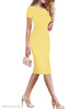 Round Neck Plain Bodycon Dress