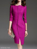 Round Neck Plain Bodycon Dress