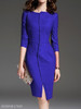 Round Neck Plain Bodycon Dress