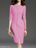 Round Neck Plain Bodycon Dress