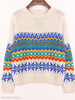 Round Neck Loose Fitting Bohemian Knit Pullover Round Neck Loose Fitting Bohemian Knit Pullover