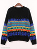 Round Neck Loose Fitting Bohemian Knit Pullover Round Neck Loose Fitting Bohemian Knit Pullover