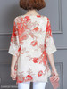 Round Neck Half Sleeve Printed Chiffon Blouse
