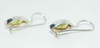 Silver Green Marquise Drop Earrings