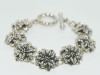 Sterling Silver Holiday Poinsettia Link Bracelet
