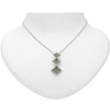 Sterling Silver Marcasite Squared Drop Pendant Necklace