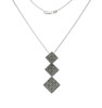 Sterling Silver Marcasite Squared Drop Pendant Necklace