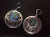 Sterling Silver Abalone Openwork Disc Drop Dangle Earrings
