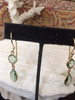 Designer Pear & Round Lolite 24k Gold Drop Dangle Earrings Amethyst
