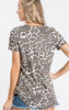 Metallic trimmed leopard top with V-neck