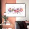 Musical Teeth Watercolor Print Dental Art Poster For Clinic Wall Decor Musical Teeth Watercolor Print Dental Art Poster For Clinic Wall Decor